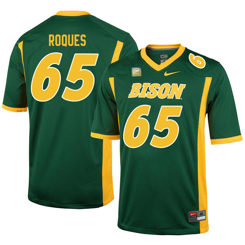Men #65 Loshiaka Roques North Dakota State Bison College Football Jerseys Sale-Green